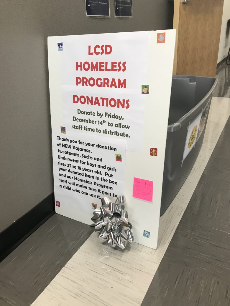 Donation box at the Teaching and Learning Center