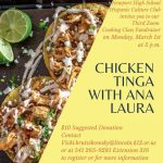 Next class Monday, March 1 Chicken Tinga with Ana Laura