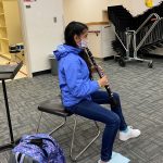 Newport Middle School student playing clarinet