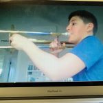 Child playing trombone