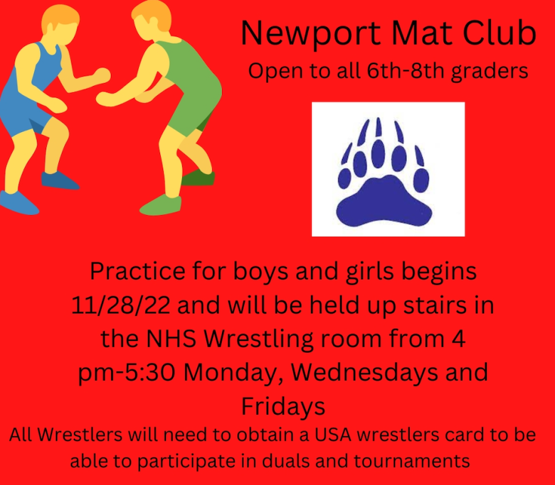 Newport Mat Club Seeking Middle School Wrestlers